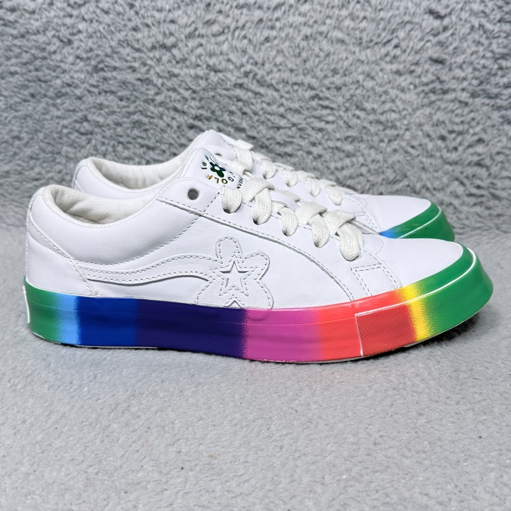 Converse Golf Le Fleur x One Star Ox Rainbow Womens Size 7.5 Sneaker Shoes White